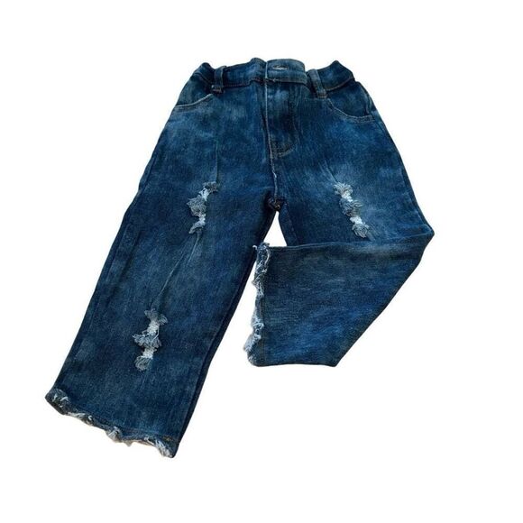 Distressed Denim Jean Capri Pants Size 3-4T - Picture 1 of 11